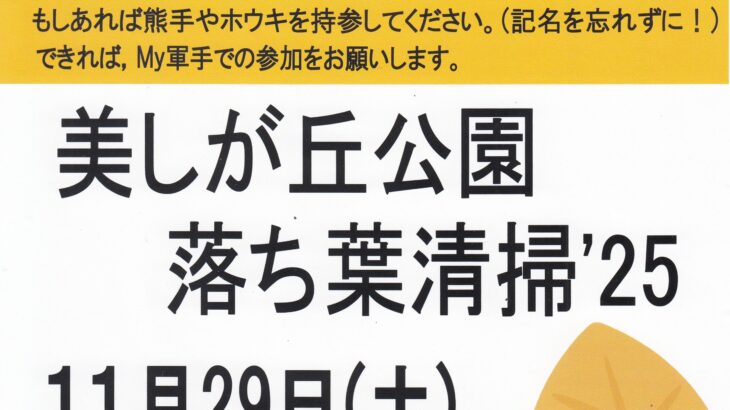 美しが丘公園 落ち葉清掃’25